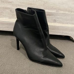 Stiletto high ankle black booties